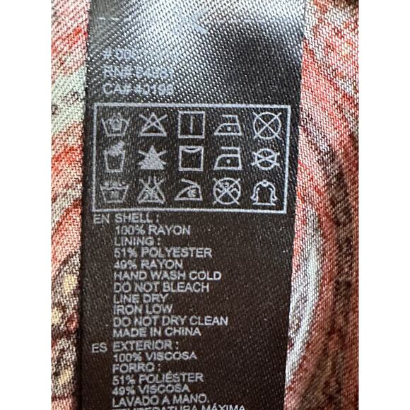 Love 21 Paisley Dress Women’s Size S Orange Brown Red Long Sleeve Boho Chic Fall - Picture 12 of 16